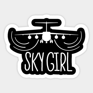 Sky Girl Funny Flight Attendants Flying Aviation Sticker